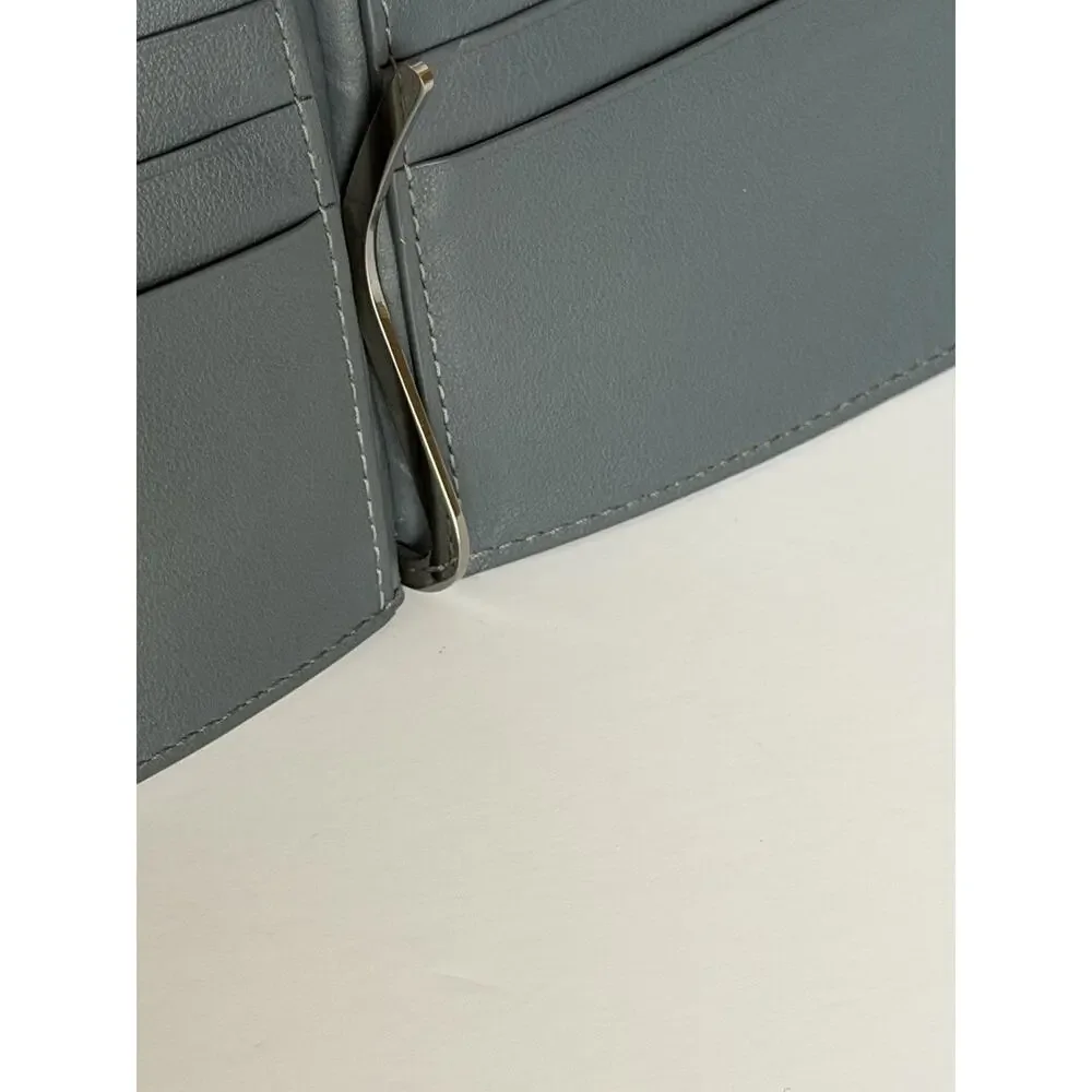Bottega Intrecciato Veneta Leather Gray Wallet with Money Clip 592626 NWT $600